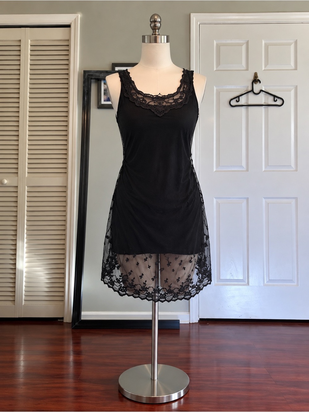 Vero Moda Black Lace Trim Slip Dress
